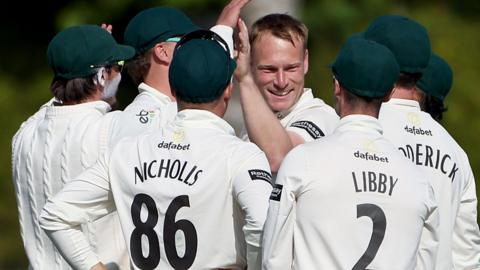 Worcestershire celebrate wicket