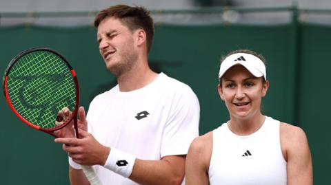 Henry Patten (right) and Olivia Nicholls at Wimbledon in 2024