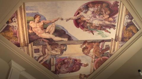 Cosimo Geracitano has painted 45 replicas of masterpieces which cover every wall of his Canada home.