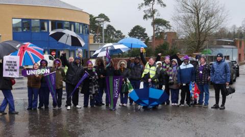 Striking workers on a picket line