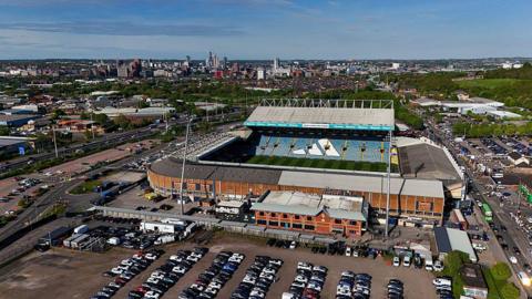 A general aerial view of Elland Road
