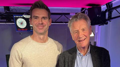From left to right - Jimmy Anderson and Michael Palin