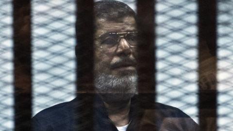 Egyptian ousted Islamist president Mohamed Morsi in 2015
