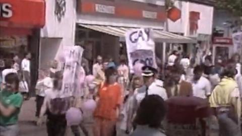 Pride march in 1980s