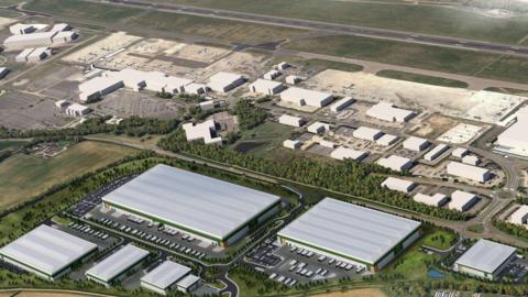 An artist's impression of how the new inland freeport site might look