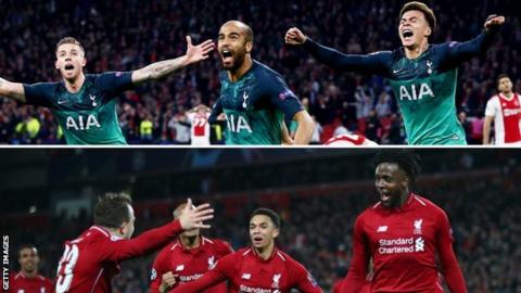 Tottenham and Liverpool celebrate Champions League semi-final wins
