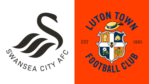 Swansea City and Luton Town football club crests (Photo: BBC)