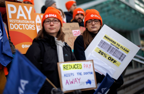 Junior doctors joined picket lines outside hospitals during a recent strike in January