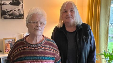 Veronica Robbins and Jo Eugene are pictured in a flat in Northbrook House