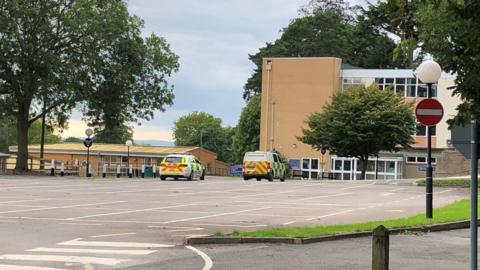 Police at the scene at St Edward's prep school