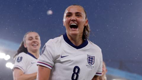 Georgia Stanway celebrating her goal against Ireland in Women's Euro 2025 qualifier
