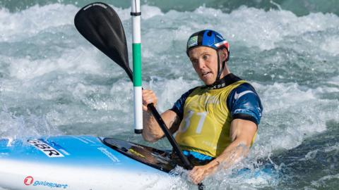 Britain's Joe Clarke competes in kayak