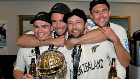 New Zealand celebrate winning the World Test Championship