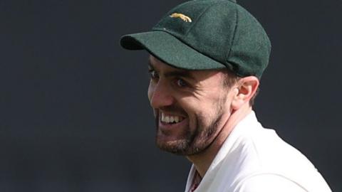 Lewis Hill smiles while in action for Leicestershire