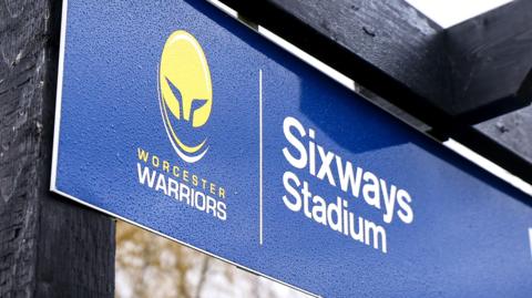 A sign outside Sixways Stadium