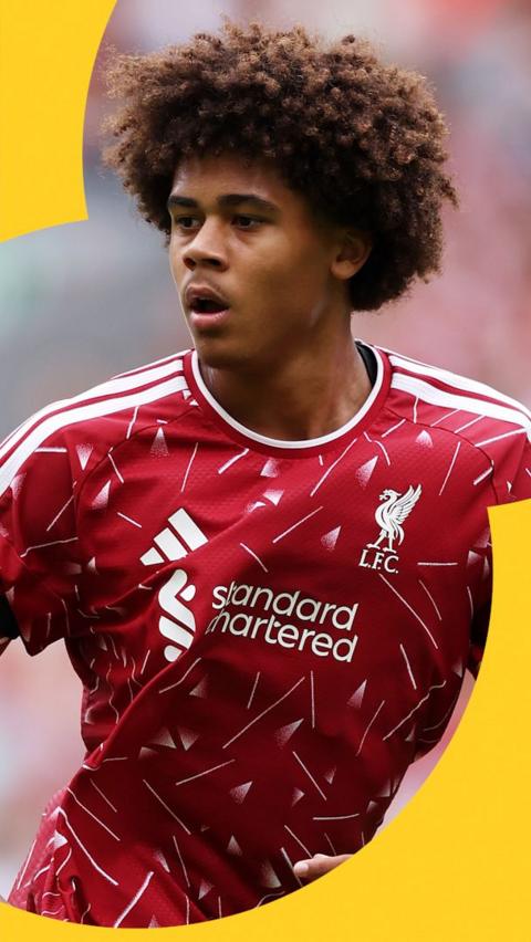 Liverpool defender Ifeanyi Ndukwe. He is wearing a red Liverpool home shirt.