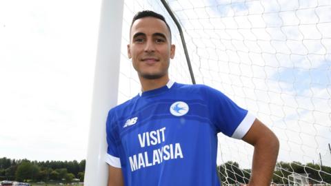 Cardiff City's new signing Anwar El Ghazi poses