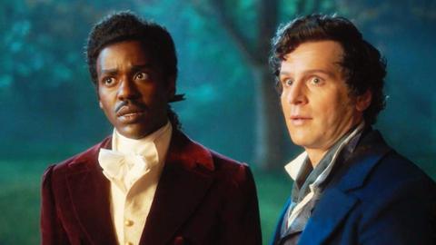 Ncuti Gatwa as The Doctor and Jonathan Groff as Rogue in Doctor Who