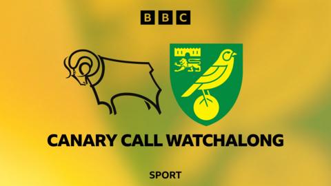 Derby County badge (left), Norwich City crest (right)