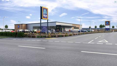 A CGI image of what the new Aldi in Horncastle would like like 