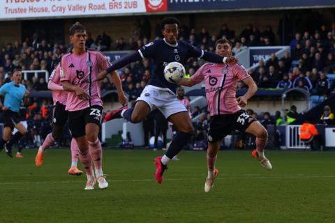 Femi Azeez shaking off Luke Thomas before scoring for Millwall.