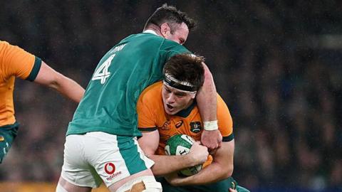 James Ryan tackles Ryan Hooper