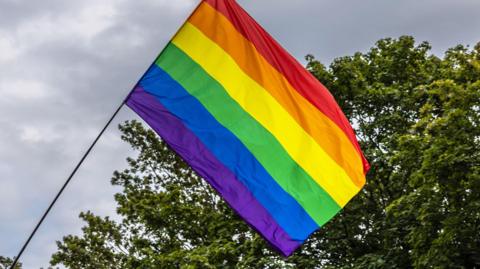 A rainbow flag