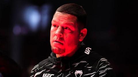 Nate Diaz in UFC gear in the octagon