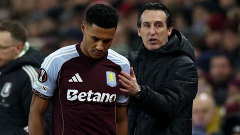 Ollie Watkins limps off during Aston Villa's Europa League win over Red Bull Salzburg