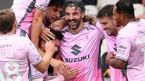 Callum Paterson of MK Dons celebrates