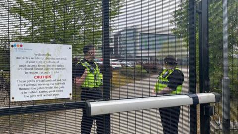 Police officers at Birley Academy