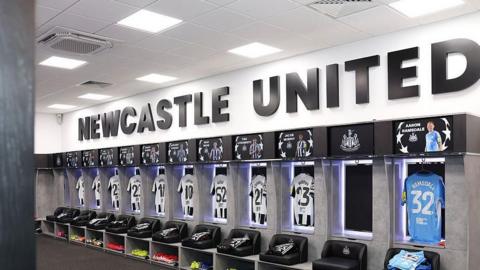 Newcastle United's dressing room