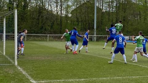 Action from Roffey v Guernsey FC
