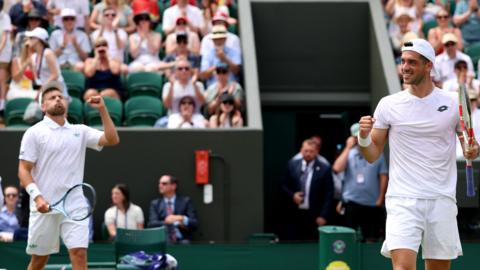 Julian Cash and Lloyd Glasspool celebrate at Wimbledon
