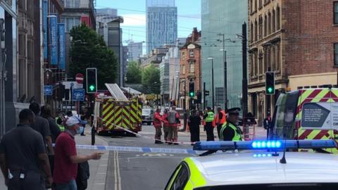 Scene of fire in Balloon Street, Manchester
