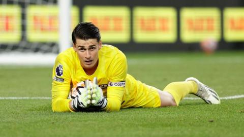 Kepa Arrizabalaga in action for Chelsea