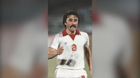 An archive picture of Antonín Panenka wearing a Czechoslovakia football uniform