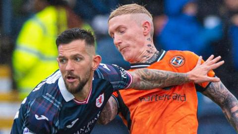Raith Rovers' Dylan Easton and Dundee United's Craig Sibbald