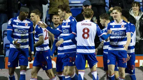 Reading players celebrate a goal