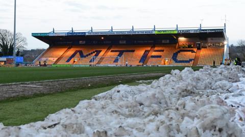 Snow at the One Call Stadium