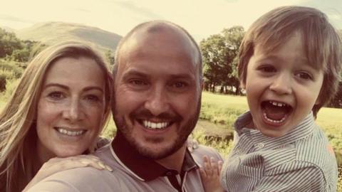 Rachael Bland with husband Steve and son Freddie