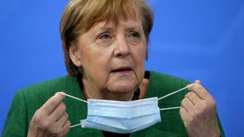 Image shows Chancellor Angela Merkel