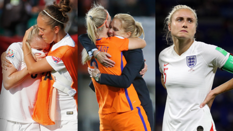 Laura Bassett, Sarina Wiegman and Steph Houghton