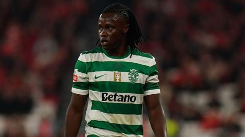 Geovany Quenda on the pitch for Sporting