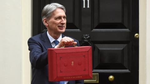 Philip Hammond with the Budget briefcase