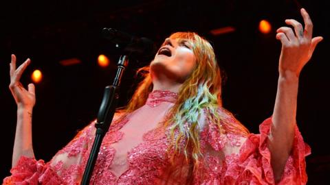 Florence Welch on stage at the O2