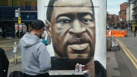 Akse and his George Floyd mural