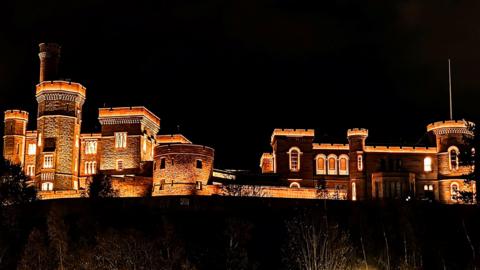 Inverness Castle pictured at night.