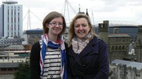 Millie Earp and her mum in Cardiff