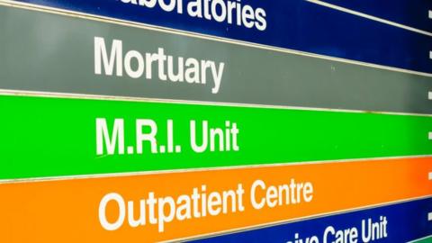 Hospital mortuary sign
